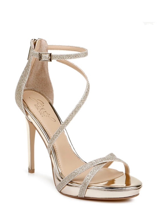 Badgley Mischka Shoes - Galen Platform Glitter Evening Shoe Size 5.5